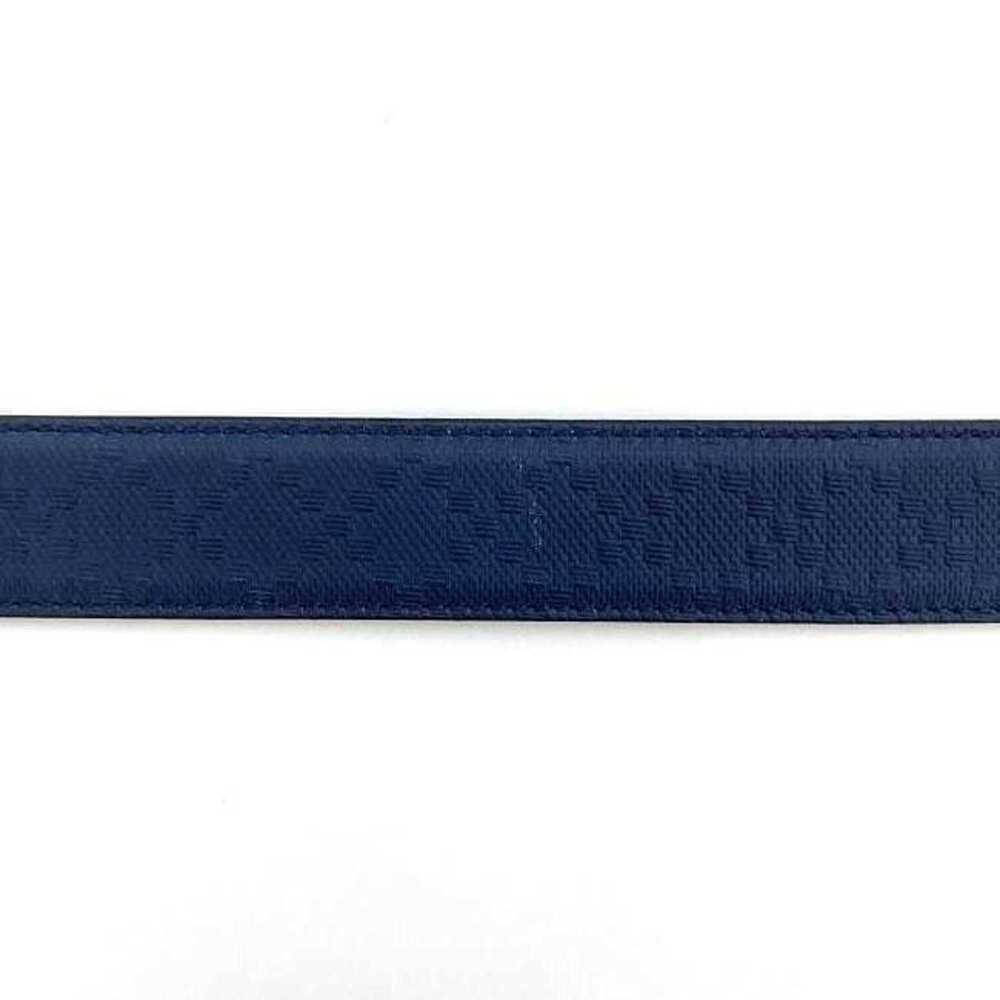 Gucci Belt Navy Interlocking Diamante 525040 30mm Waist Leather GUCCI GG Squa... - Picture 9 of 10